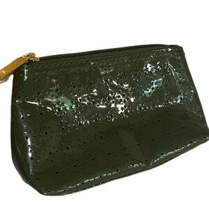 Estée Lauder Cosmetic Bag Make Up Pouch Green Mesh Gold Zipper